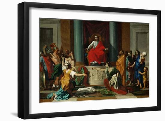 Judgment of Solomon, 1649-Nicolas Poussin-Framed Giclee Print