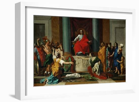 Judgment of Solomon, 1649-Nicolas Poussin-Framed Giclee Print