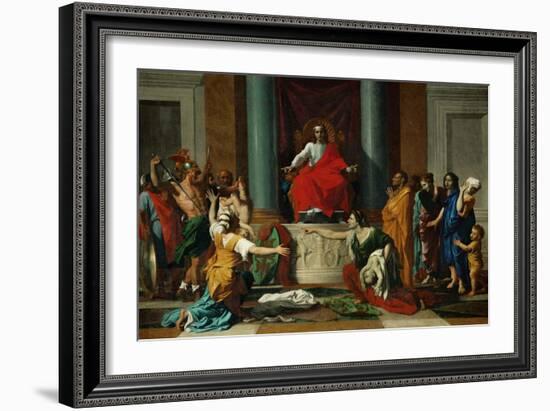 Judgment of Solomon, 1649-Nicolas Poussin-Framed Giclee Print