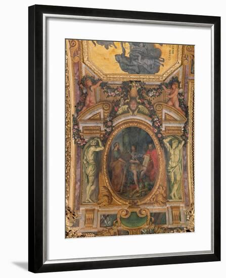 Judicial Reformation in 1667, Ceiling Painting from the Galerie Des Glaces-Charles Le Brun-Framed Giclee Print