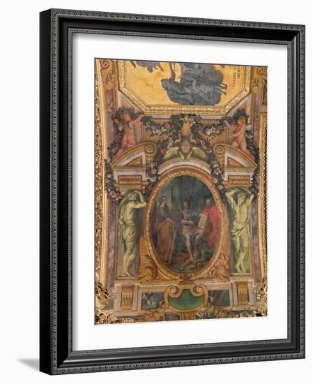 Judicial Reformation in 1667, Ceiling Painting from the Galerie Des Glaces-Charles Le Brun-Framed Giclee Print