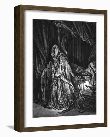 Judith About to Cut Off the Head of Holofernes, 1866-Gustave Doré-Framed Giclee Print