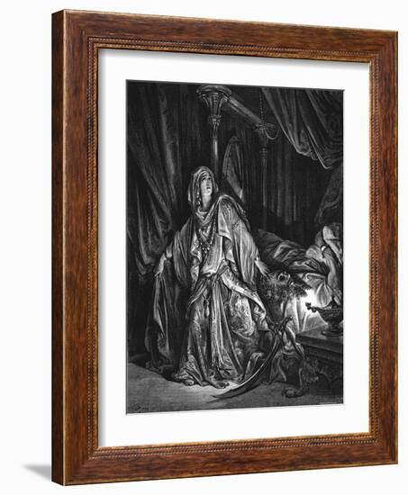 Judith About to Cut Off the Head of Holofernes, 1866-Gustave Doré-Framed Giclee Print