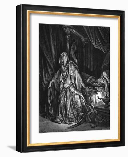 Judith About to Cut Off the Head of Holofernes, 1866-Gustave Doré-Framed Giclee Print