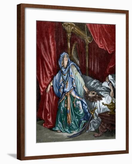Judith after Behead the Assyrian General Holofernes-null-Framed Giclee Print