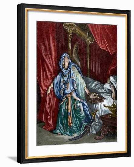 Judith after Behead the Assyrian General Holofernes-null-Framed Giclee Print