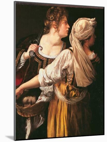 Judith and Her Maidservant (Judith with Holofernes Head)-Artemisia Gentileschi-Mounted Giclee Print