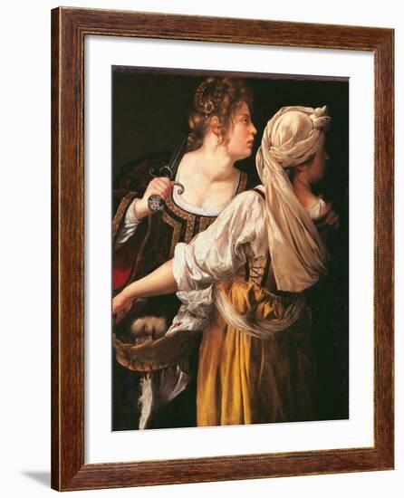 Judith and her Maidservant (Judith with Holofernes head)-Artemisia Gentileschi-Framed Art Print