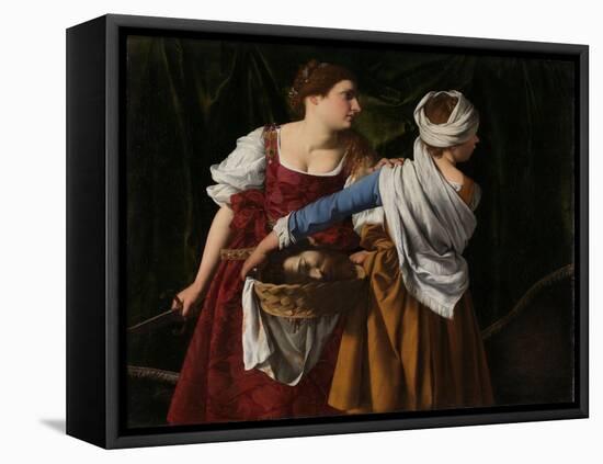 Judith and Her Maidservant with the Head of Holofernes, C.1608-12 (Oil on Canvas)-Orazio Gentileschi-Framed Premier Image Canvas