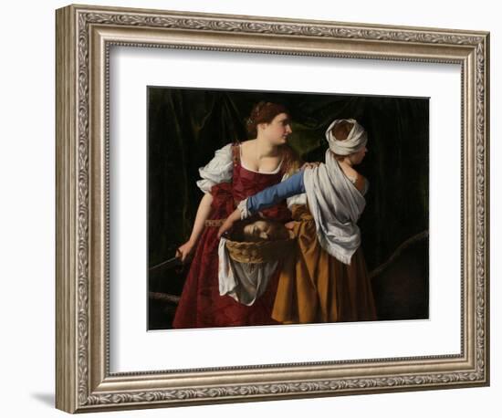 Judith and Her Maidservant with the Head of Holofernes, C.1608-12 (Oil on Canvas)-Orazio Gentileschi-Framed Giclee Print