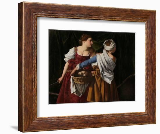 Judith and Her Maidservant with the Head of Holofernes, C.1608-12 (Oil on Canvas)-Orazio Gentileschi-Framed Giclee Print