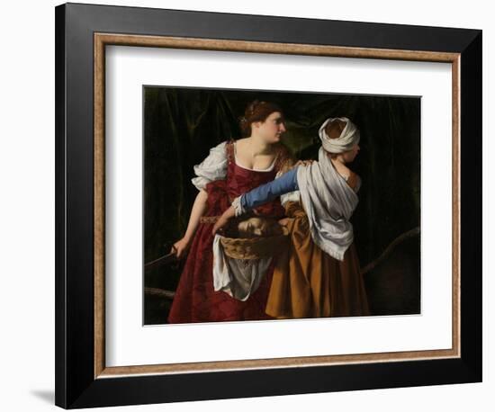 Judith and Her Maidservant with the Head of Holofernes, C.1608-12 (Oil on Canvas)-Orazio Gentileschi-Framed Giclee Print