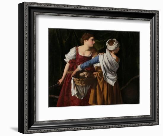 Judith and Her Maidservant with the Head of Holofernes, C.1608-12 (Oil on Canvas)-Orazio Gentileschi-Framed Giclee Print