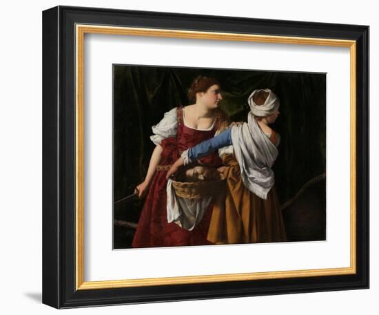 Judith and Her Maidservant with the Head of Holofernes, C.1608-12 (Oil on Canvas)-Orazio Gentileschi-Framed Giclee Print