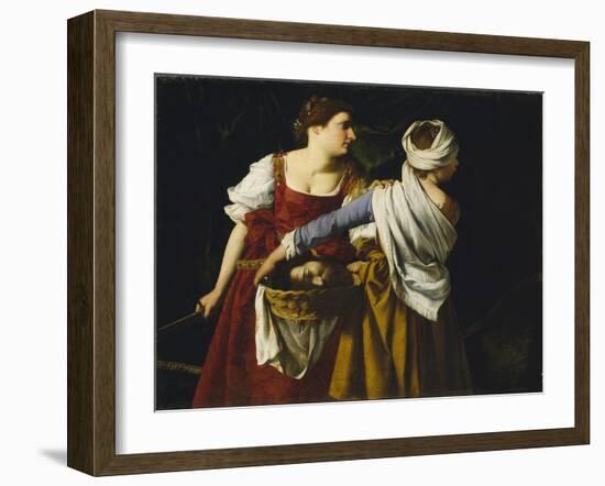 Judith and Her Maidservant with the Head of Holofernes-Orazio Gentileschi-Framed Giclee Print