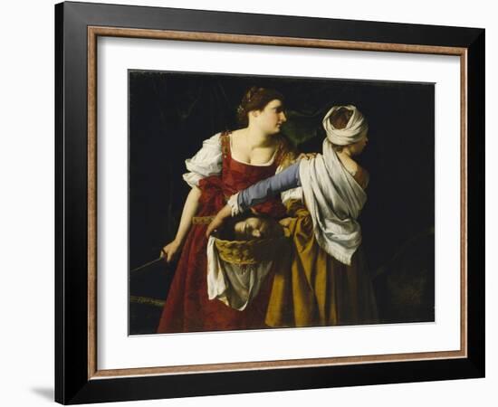 Judith and Her Maidservant with the Head of Holofernes-Orazio Gentileschi-Framed Giclee Print