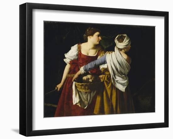 Judith and Her Maidservant with the Head of Holofernes-Orazio Gentileschi-Framed Giclee Print