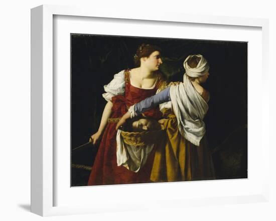 Judith and Her Maidservant with the Head of Holofernes-Orazio Gentileschi-Framed Giclee Print