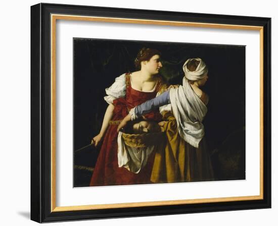 Judith and Her Maidservant with the Head of Holofernes-Orazio Gentileschi-Framed Giclee Print