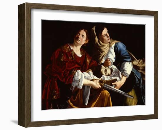 Judith and her Maidservant with the Head of Holofernes-Artemisia Gentileschi-Framed Giclee Print