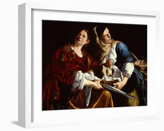 Judith and her Maidservant with the Head of Holofernes-Artemisia Gentileschi-Framed Giclee Print