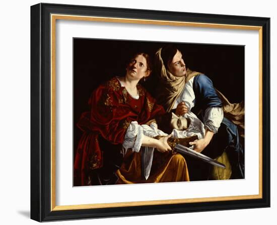 Judith and her Maidservant with the Head of Holofernes-Artemisia Gentileschi-Framed Giclee Print