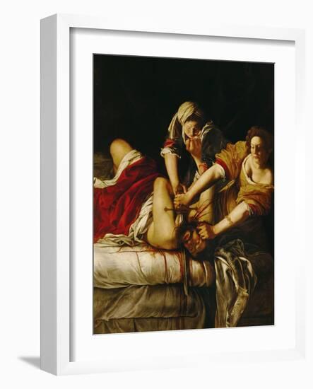 Judith and Holofernes, Around 1620-Artemisia Gentileschi-Framed Premium Giclee Print