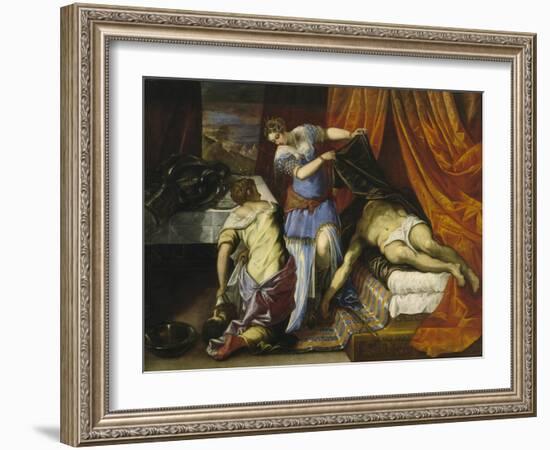 Judith and Holofernes, c.1577-Jacopo Robusti Tintoretto-Framed Giclee Print