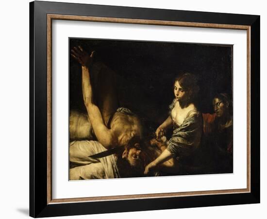 Judith and Holofernes (Judith Kills Holofernes, Assyrian General of Nebuchadnezzar)-Valentin de Boulogne-Framed Giclee Print