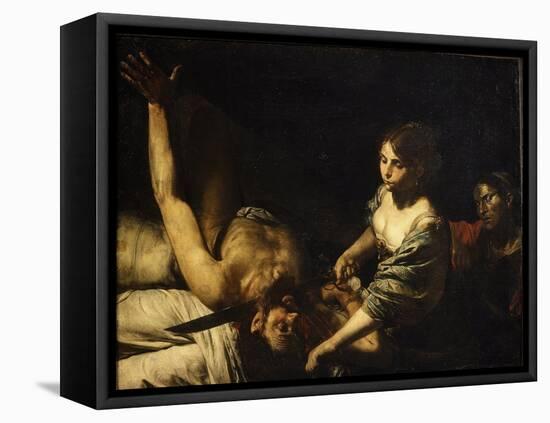 Judith and Holofernes (Judith Kills Holofernes, Assyrian General of Nebuchadnezzar)-Valentin de Boulogne-Framed Premier Image Canvas