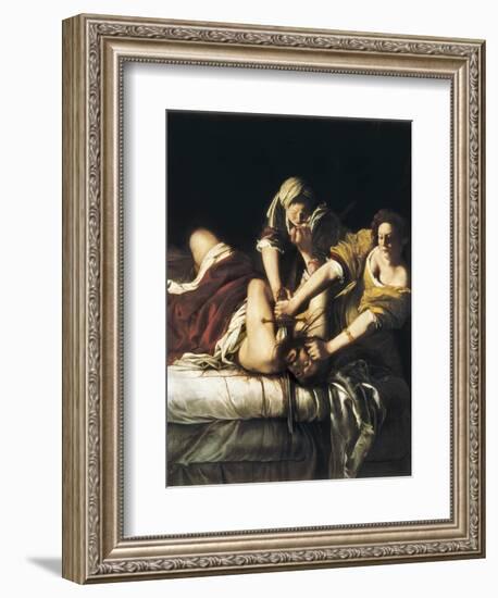 Judith and Holofernes-Artemisia Gentileschi-Framed Art Print