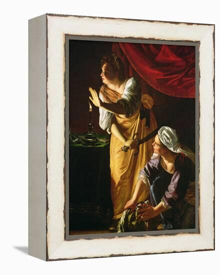 Judith and Maidservant with the Head of Holofernes, c.1625-Artemisia Gentileschi-Framed Premier Image Canvas
