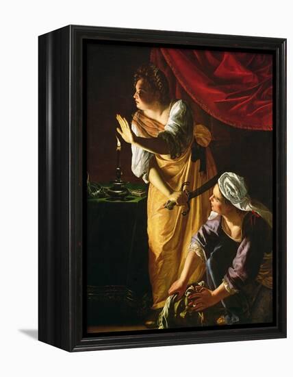 Judith and Maidservant with the Head of Holofernes, c.1625-Artemisia Gentileschi-Framed Premier Image Canvas