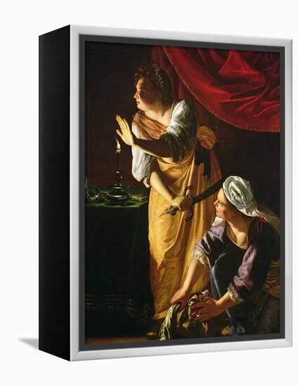 Judith and Maidservant with the Head of Holofernes, c.1625-Artemisia Gentileschi-Framed Premier Image Canvas