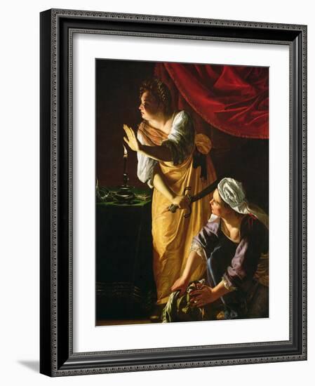 Judith and Maidservant with the Head of Holofernes, c.1625-Artemisia Gentileschi-Framed Giclee Print