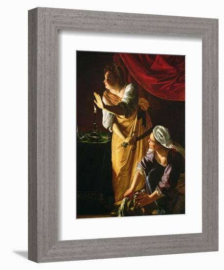 Judith and Maidservant with the Head of Holofernes, c.1625-Artemisia Gentileschi-Framed Giclee Print