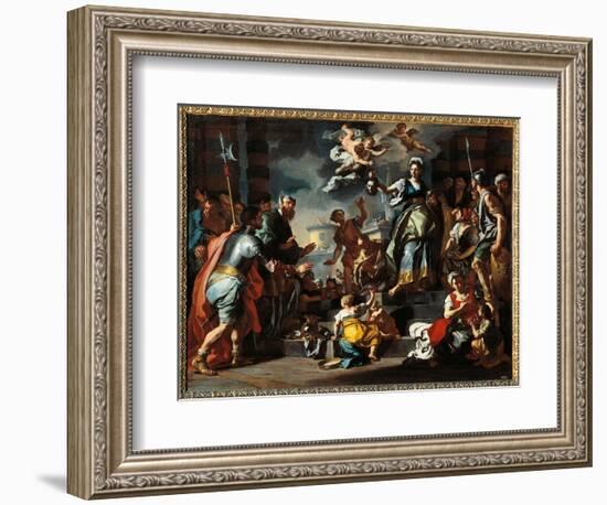 Judith and the Head of Holofernes (Painting, 18Th Century)-Francesco Solimena-Framed Giclee Print