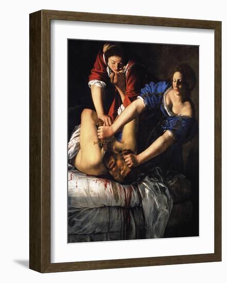 Judith Beheading Holofernes-Artemisia Gentileschi-Framed Premium Giclee Print