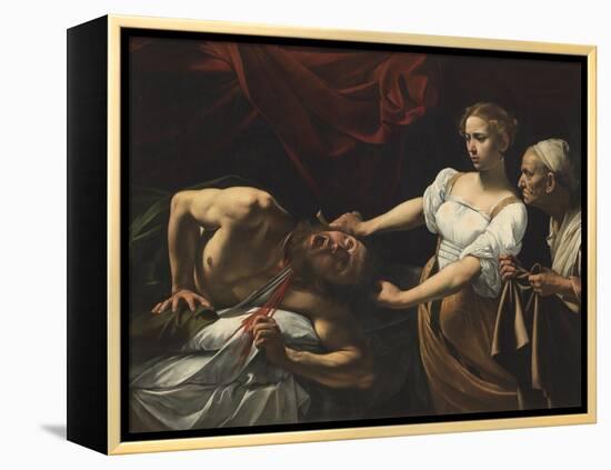 Judith Beheading Holofernes-Caravaggio-Framed Stretched Canvas