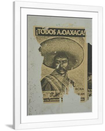 Weathered Street Poster Depicting Pancho Villa, Oaxaca, Mexico