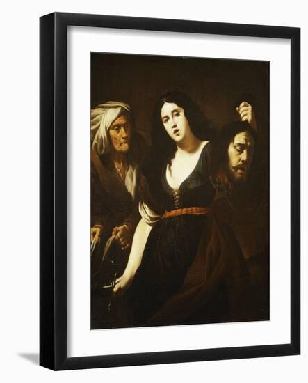 Judith Holding the Head of Holofernes, Accompanied by a Maidservant, C.1625-30-Andrea Vaccaro-Framed Giclee Print