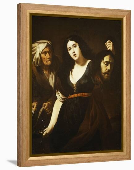 Judith Holding the Head of Holofernes, Accompanied by a Maidservant, C.1625-30-Andrea Vaccaro-Framed Premier Image Canvas