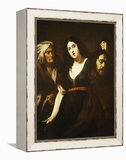 Judith Holding the Head of Holofernes, Accompanied by a Maidservant, C.1625-30-Andrea Vaccaro-Framed Premier Image Canvas