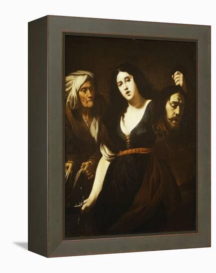 Judith Holding the Head of Holofernes, Accompanied by a Maidservant, C.1625-30-Andrea Vaccaro-Framed Premier Image Canvas