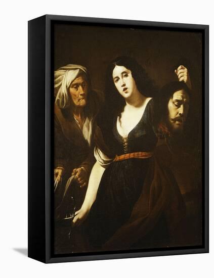 Judith Holding the Head of Holofernes, Accompanied by a Maidservant, C.1625-30-Andrea Vaccaro-Framed Premier Image Canvas