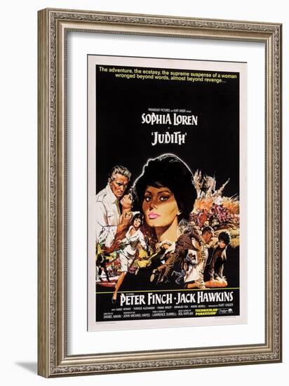 Judith, Sophia Loren, Left: Peter Finch; Second Left, Center and Bottom Right: Sophia Loren, 1966-null-Framed Premium Giclee Print