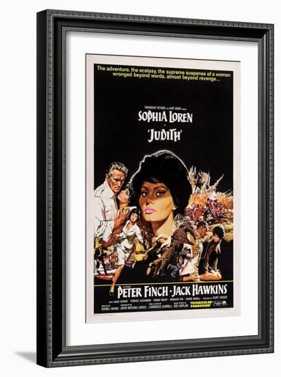 Judith, Sophia Loren, Left: Peter Finch; Second Left, Center and Bottom Right: Sophia Loren, 1966-null-Framed Premium Giclee Print