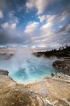 Wyoming, Yellowstone National Park. Clouds and Steam Converging at Excelsior Geyser-Judith Zimmerman-Photographic Print