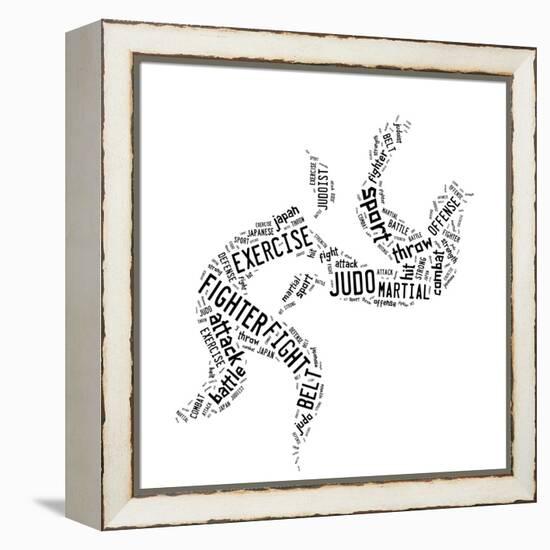 Judo Pictogram On White Background-seiksoon-Framed Stretched Canvas