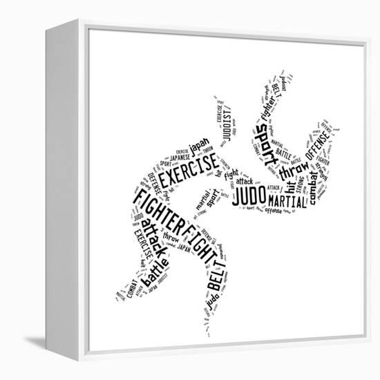 Judo Pictogram On White Background-seiksoon-Framed Stretched Canvas
